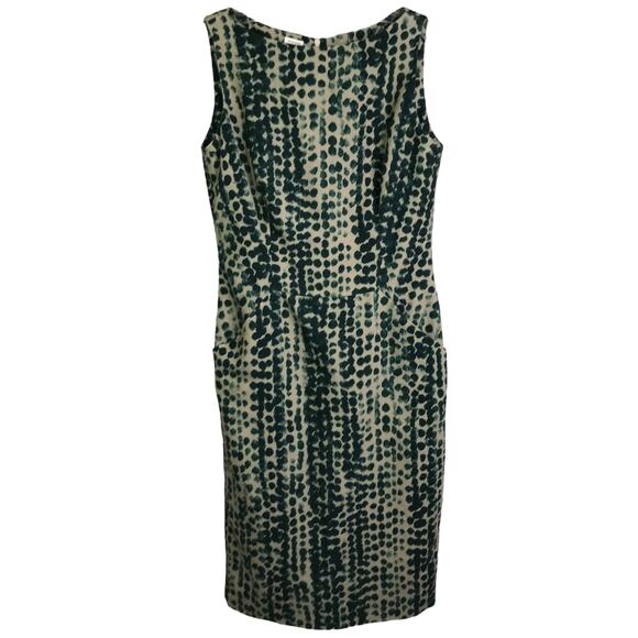 Agnona Jacket & Sleeveless Dress Set Womens EUR42 Tan Dark Green Wool Polka Dots - Picture 1 of 16